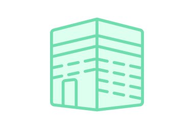 Kabe ikonu, kutsal yer, din, İslami hac, Kabe kutsal sitesi duotone çizgi ikonu, düzenlenebilir vektör ikonu, piksel mükemmel, illüstratör ai dosyası