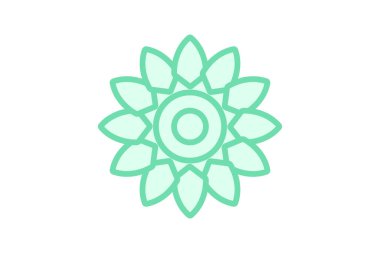 İslami Rosette simgesi, roset, dekoratif, İslami tasarım, İslami roset dekoratif unsur duoton çizgi simgesi, düzenlenebilir vektör simgesi, piksel mükemmel, illüstratör ai dosyası