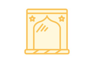 İbadet Niche Mihrab simgesi, mihrab, cami, İslami mimari, dua niche mihrab mimari özellik duoton çizgi simgesi, düzenlenebilir vektör simgesi, piksel mükemmel, illüstratör ai dosyası