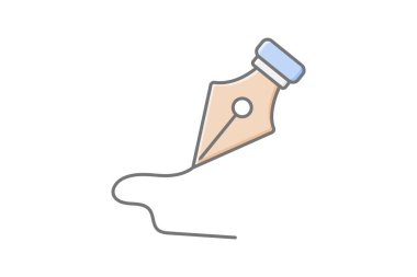 Arapça Hat Kalemi simgesi, kaligrafi kalemi, sanat, Arapça kaligrafi, kalem sanatsal araç lineal renk simgesi, düzenlenebilir vektör simgesi, piksel mükemmel, illüstratör ai dosyası