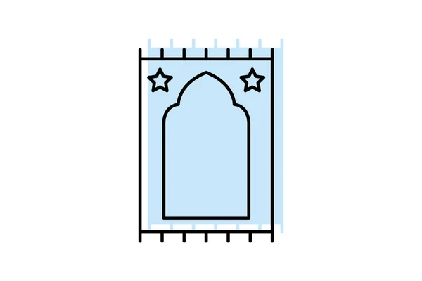 Prayer Rug icon, rug, islamic, prayer, religious rug color shadow thinline icon, editable vector icon, pixel perfect, illustrator ai file