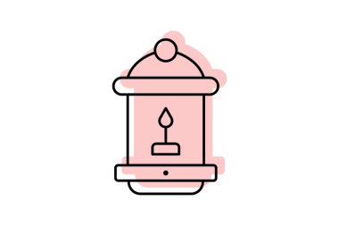 Fener simgesi, ışık, aydınlatma, dekoratif, ikon rengi gölge inceliği simgesi, düzenlenebilir vektör simgesi, piksel mükemmel, illüstratör ai dosyası