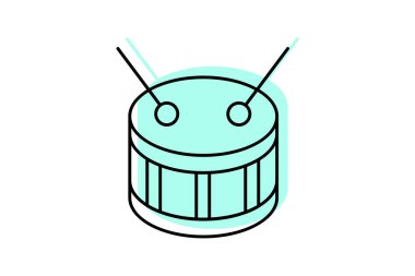 Geleneksel Bateri simgesi, davul, perküsyon, ikon, kültürel davul rengi gölge ince simgesi, düzenlenebilir vektör simgesi, piksel mükemmel, illüstratör ai dosyası