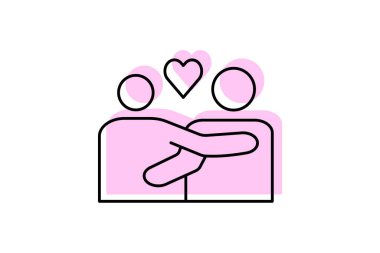 Sarılma ve Selamlama simgesi, sarılmalar, selamlamalar, kutlamalar, simge rengi gölge inceltme simgesi, düzenlenebilir vektör simgesi, piksel mükemmel, illüstratör ai dosyası