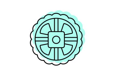 Kurban Bayramı Keki simgesi, taç, kraliyet, İslami sembol, İslami taç, başlık rengi renk gölge çizgisi simgesi, düzenlenebilir vektör simgesi, piksel mükemmel, illüstratör ai dosyası