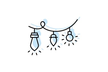 Bayramlık Işıklar simgesi, hayır, bağış, sadaqah hayır kurumu hayırseverliği, hayırsever, renkli gölge çizgisi ikonu, düzenlenebilir vektör simgesi, piksel mükemmel, illüstratör ai dosyası