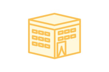 Kabe simgesi, kutsal yer, din, ikon, İslami hac duotone çizgi simgesi, düzenlenebilir vektör simgesi, piksel mükemmel, illüstratör ai dosyası