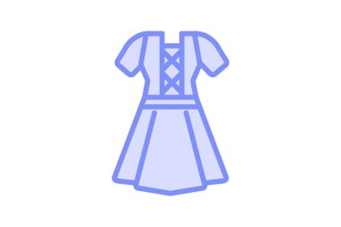 Geleneksel giysi simgesi, giysi, giysi, ikon, kültürel kıyafet duoton çizgi simgesi, düzenlenebilir vektör simgesi, piksel mükemmel, illüstratör ai dosyası