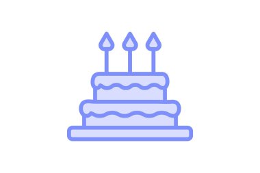 Kutlama Keki simgesi, pasta, tatlı, ikon, bayram pastası duotone çizgisi simgesi, düzenlenebilir vektör simgesi, piksel mükemmel, illüstratör ai dosyası