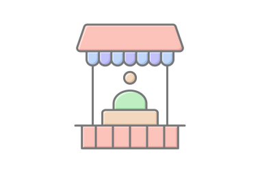 Kurban Bayramı simgesi, pazar, pazar, simge, bayram pazar lineal renk simgesi, düzenlenebilir vektör simgesi, piksel mükemmel, illüstratör ai dosyası