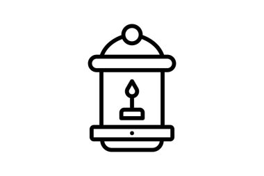 Fener simgesi, ışık, aydınlatma, dekoratif, simge çizgisi simgesi, düzenlenebilir vektör simgesi, piksel mükemmel, illüstratör ai dosyası