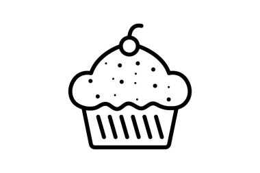 Kek simgesi, pasta, aşk, tatlı, tatlı çizgi simgesi, düzenlenebilir vektör simgesi, piksel mükemmel, illüstratör ai dosyası