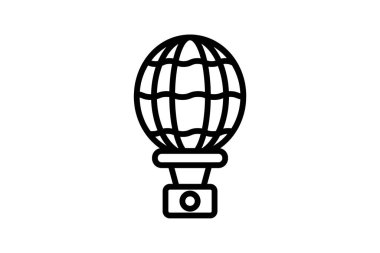 Sıcak Hava Balonu simgesi, balon, aşk, aşk, seyahat çizgisi simgesi, düzenlenebilir vektör simgesi, piksel mükemmel, illüstratör ai dosyası