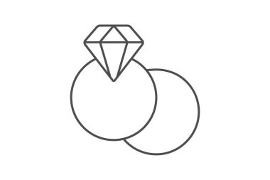 Yüzük simgesi, yüzük, aşk, teklif, bağlılık çizgisi simgesi, düzenlenebilir vektör simgesi, piksel mükemmel, illüstratör ai dosyası