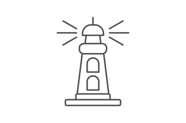 Deniz feneri simgesi, fener feneri, aşk, navigasyon, deniz ince çizgisi simgesi, düzenlenebilir vektör simgesi, piksel mükemmel, illüstratör ai dosyası