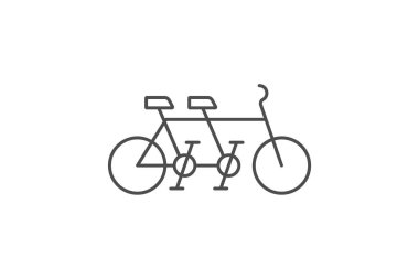 Çift tekerlekli bisiklet simgesi, bisiklet, aşk, biniş, ikili ince çizgi simgesi, düzenlenebilir vektör simgesi, piksel mükemmel, illüstratör ai dosyası