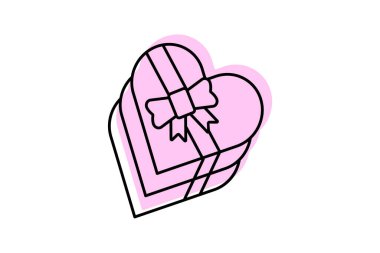 Çikolata kutusu simgesi, çikolata, aşk, hediye, renk gölge inceliği simgesi, düzenlenebilir vektör simgesi, piksel mükemmel, illüstratör ai dosyası