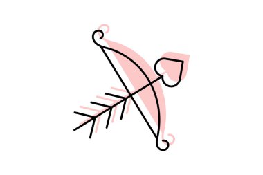 Cupids Bow Kravat simgesi, papyon, aşk, moda, aşk tanrısı rengi gölge ince simgesi, düzenlenebilir vektör simgesi, piksel mükemmel, illüstratör ai dosyası