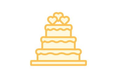 Düğün Keki simgesi, pasta, aşk, evlilik, kutlama duoton çizgisi simgesi, düzenlenebilir vektör simgesi, piksel mükemmel, illüstratör ai dosyası