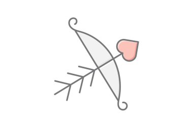 Cupids Bow Kravat simgesi, papyon, aşk, moda, Aşk Tanrısı renk simgesi, düzenlenebilir vektör simgesi, piksel mükemmel, illüstratör ai dosyası
