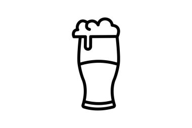 İrlanda Pint Glass simgesi, ince cam, İrlandalı, sembol, bira çizgisi simgesi, düzenlenebilir vektör simgesi, piksel mükemmel, illüstratör ai dosyası