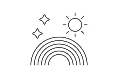 Gökkuşağı simgesi, renkler, İrlandaca, sembol, spektrum ince çizgi simgesi, düzenlenebilir vektör simgesi, piksel mükemmel, illüstratör ai dosyası