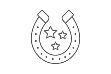 At nalı simgesi, şans, İrlandalı, sembol, şans tılsımı ince çizgi simgesi, düzenlenebilir vektör simgesi, piksel mükemmel, illüstratör ai dosyası