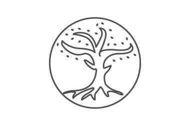 Kelt Hayat Ağacı simgesi, yaşam ağacı, İrlandaca, sembol, ince ağaç çizgisi simgesi, düzenlenebilir vektör simgesi, piksel mükemmel, illüstratör ai dosyası