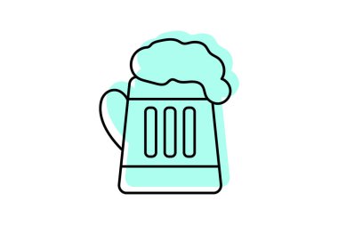 Bira bardağı simgesi, bira, İrlandaca, sembol, içilen renk gölgesi inceliği simgesi, düzenlenebilir vektör simgesi, piksel mükemmel, illüstratör ai dosyası