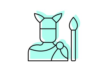 Kelt Savaşçısı simgesi, savaşçı, İrlandalı, sembol, savaşçı rengi gölge ince ikonu, düzenlenebilir vektör simgesi, piksel mükemmel, illüstratör ai dosyası