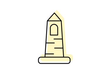 İrlanda Yuvarlak Kule simgesi, yuvarlak kule, İrlandalı, sembol, mimari, gölge ince simgesi, düzenlenebilir vektör simgesi, piksel mükemmel, illüstratör ai dosyası