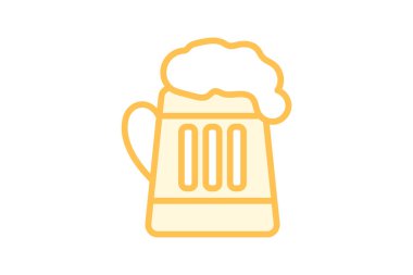 Bira kupası simgesi, bira, İrlanda, sembol, duoton satır simgesi, düzenlenebilir vektör simgesi, piksel mükemmel, illüstratör ai dosyası