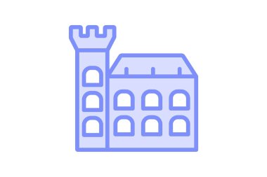 İrlanda Şatosu simgesi, kale, İrlandalı, sembol, mimari duoton çizgi simgesi, düzenlenebilir vektör simgesi, piksel mükemmel, illüstratör ai dosyası