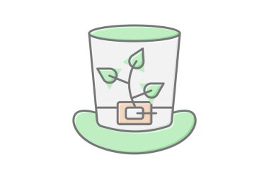 Yeşil Silindir Şapka simgesi, şapka, İrlandalı, sembol, Aziz Patrick Günü çizgi simgesi, düzenlenebilir vektör simgesi, piksel mükemmel, illüstratör ai dosyası