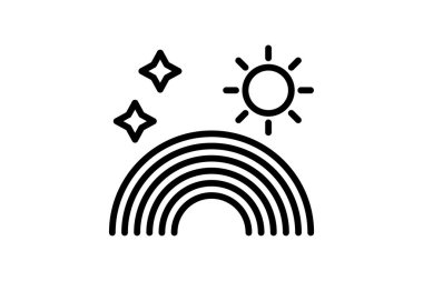 Gökkuşağı simgesi, renkler, İrlandaca, sembol, spektrum çizgisi simgesi, düzenlenebilir vektör simgesi, piksel mükemmel, illüstratör ai dosyası