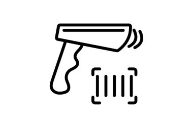 Barkod Tarayıcı simgesi, barkod, tarayıcı, teknoloji, perakende satırı simgesi, düzenlenebilir vektör simgesi, piksel mükemmel, illüstratör ai dosyası