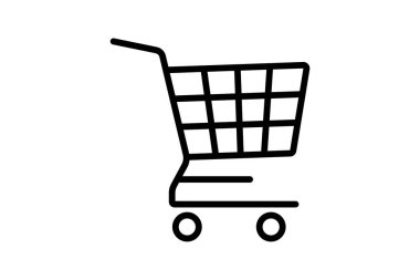 Boş Alışveriş Arabası simgesi, boş, alışveriş arabası, el arabası, perakende satışı simgesi, düzenlenebilir vektör simgesi, piksel mükemmel, illüstratör ai dosyası