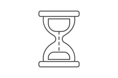 Kum saati simgesi, zaman, kum, geri sayım, bitiş tarihi ince simgesi, düzenlenebilir vektör simgesi, piksel mükemmel, çizer ai dosyası