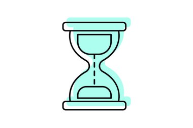 Kum saati simgesi, zaman, kum, geri sayım, bitiş tarihi gölge inceliği simgesi, düzenlenebilir vektör simgesi, piksel mükemmel, illüstratör ai dosyası