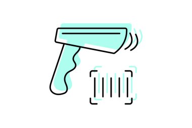 Barkod Tarayıcı simgesi, barkod, tarayıcı, teknoloji, perakende renk inceltme simgesi, düzenlenebilir vektör simgesi, piksel mükemmel, illüstratör ai dosyası