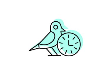 Early Bird Özel simgesi, erkenci kuş, özel, promosyon, indirimli gölge inceliği simgesi, düzenlenebilir vektör simgesi, piksel mükemmel, illüstratör ai dosyası