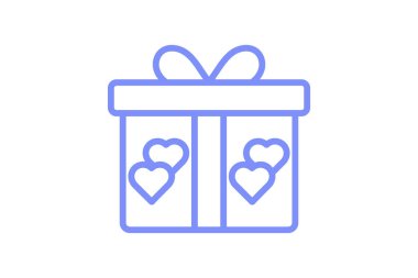 Hediye kutusu simgesi, hediye kutusu, hediye kutusu, mevcut, sürpriz duotone satır simgesi, düzenlenebilir vektör simgesi, piksel mükemmel, illüstratör ai dosyası