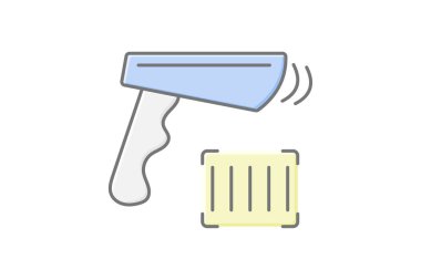 Barkod Tarayıcı simgesi, barkod, tarayıcı, teknoloji, perakende renk simgesi, düzenlenebilir vektör simgesi, piksel mükemmel, illüstratör ai dosyası