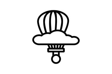 Hava Balonu simgesi, balon, hava, ikon, atmosferik çizgi simgesi, düzenlenebilir vektör simgesi, piksel mükemmel, illüstratör ai dosyası