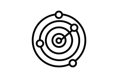 Hava Durumu Radar simgesi, radar, hava durumu, ikon, saptama çizgisi simgesi, düzenlenebilir vektör simgesi, piksel mükemmel, illüstratör ai dosyası