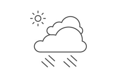 Bulutlu Gökyüzü simgesi, bulutlar, hava durumu, ikon, bulutlu ince çizgi simgesi, düzenlenebilir vektör simgesi, piksel mükemmel, illüstratör ai dosyası