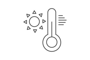 Sıcaklık simgesi, hava, ikon, derece, termometre ince çizgi simgesi, düzenlenebilir vektör simgesi, piksel mükemmel, illüstratör ai dosyası