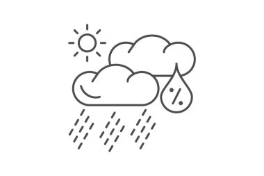 Yağış simgesi, yağmur, hava, ikon, kar inceliği simgesi, düzenlenebilir vektör simgesi, piksel mükemmel, illüstratör ai dosyası