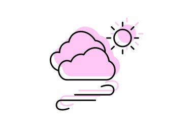 Windy simgesi, rüzgar, hava, ikon, esintili renk gölgesi inceliği simgesi, düzenlenebilir vektör simgesi, piksel mükemmel, illüstratör ai dosyası