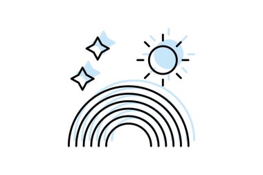 Gökkuşağı simgesi, renkler, hava durumu, ikon, spektrum rengi gölge ince simgesi, düzenlenebilir vektör simgesi, piksel mükemmel, illüstratör ai dosyası